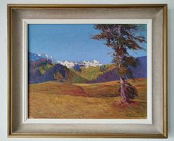 F. H. Thomen – Engadiner Berglandschaft, 48×38 cm, sign.