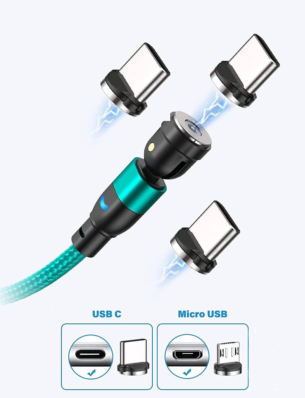 Cavi: 7 Stück Ladekabel USB für iPhone/Type C und Micro – Nuovo (secondo la descrizione) da Zofingen venduto da Felpa 3