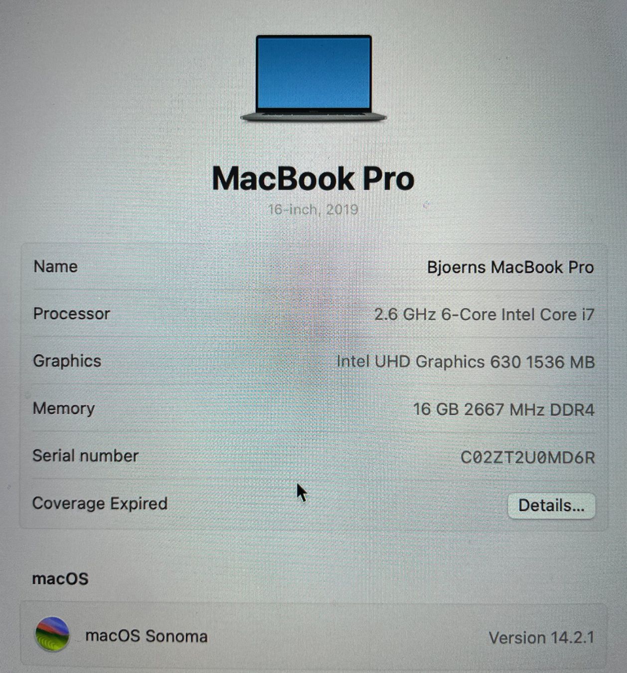 Apple Notebooks: Macbook Pro 16" 16gb ram 500gb – Gebraucht aus Brunnen von  2