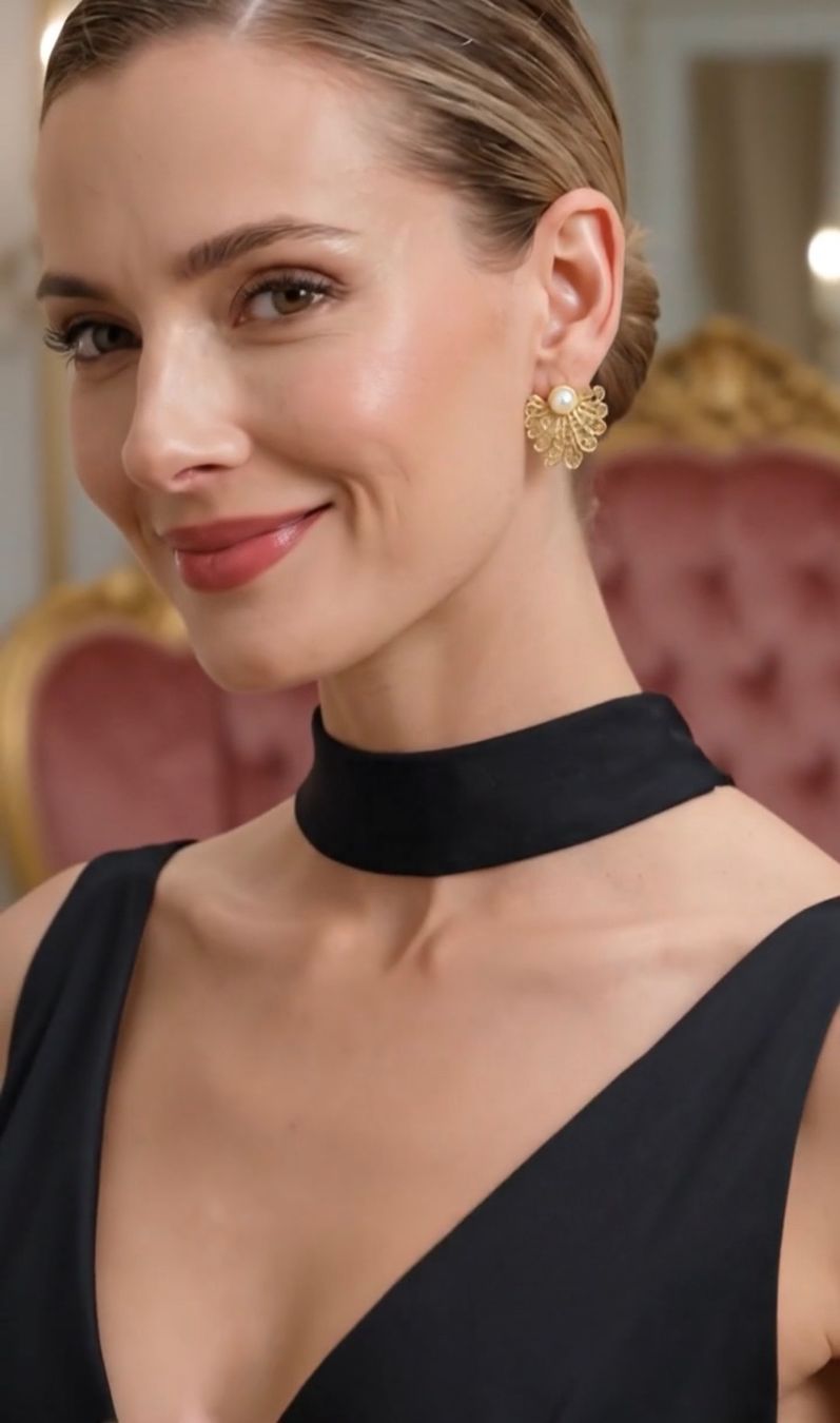 Orecchini pendenti & Orecchini a lobo: Boucles d’oreilles éventail doré – Nuovo e nell'imballaggio originale da St-Maurice venduto da Sandrinette123 3
