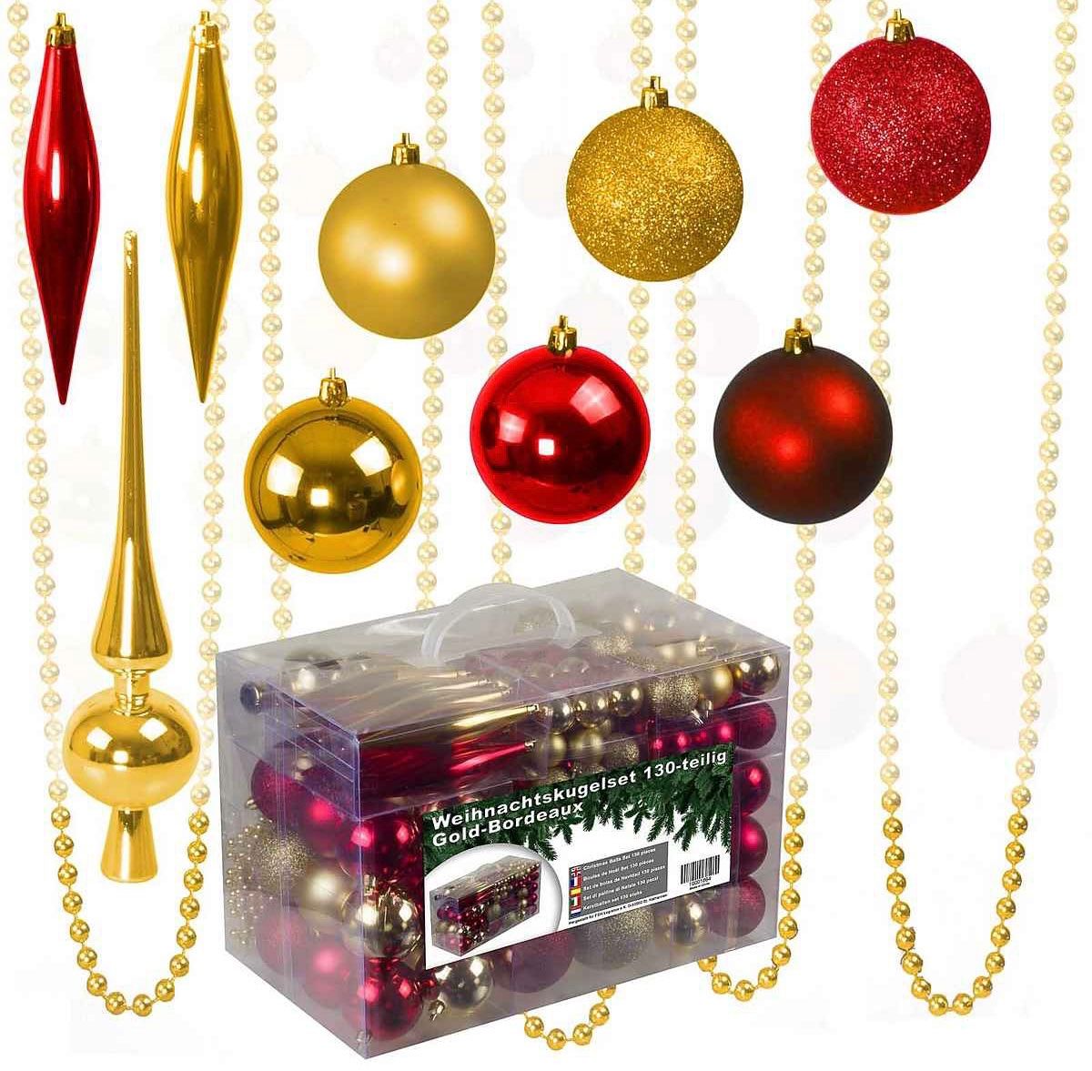 Tutte le decorazioni: Riesen Weihnachtskugelset 130 tlg Gold/Bordeaux – Nuovo e nell'imballaggio originale da Basel venduto da Seifehuesli 1