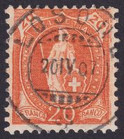 86A, Stehende Helvetia mit Vollstempel LOSONE TI