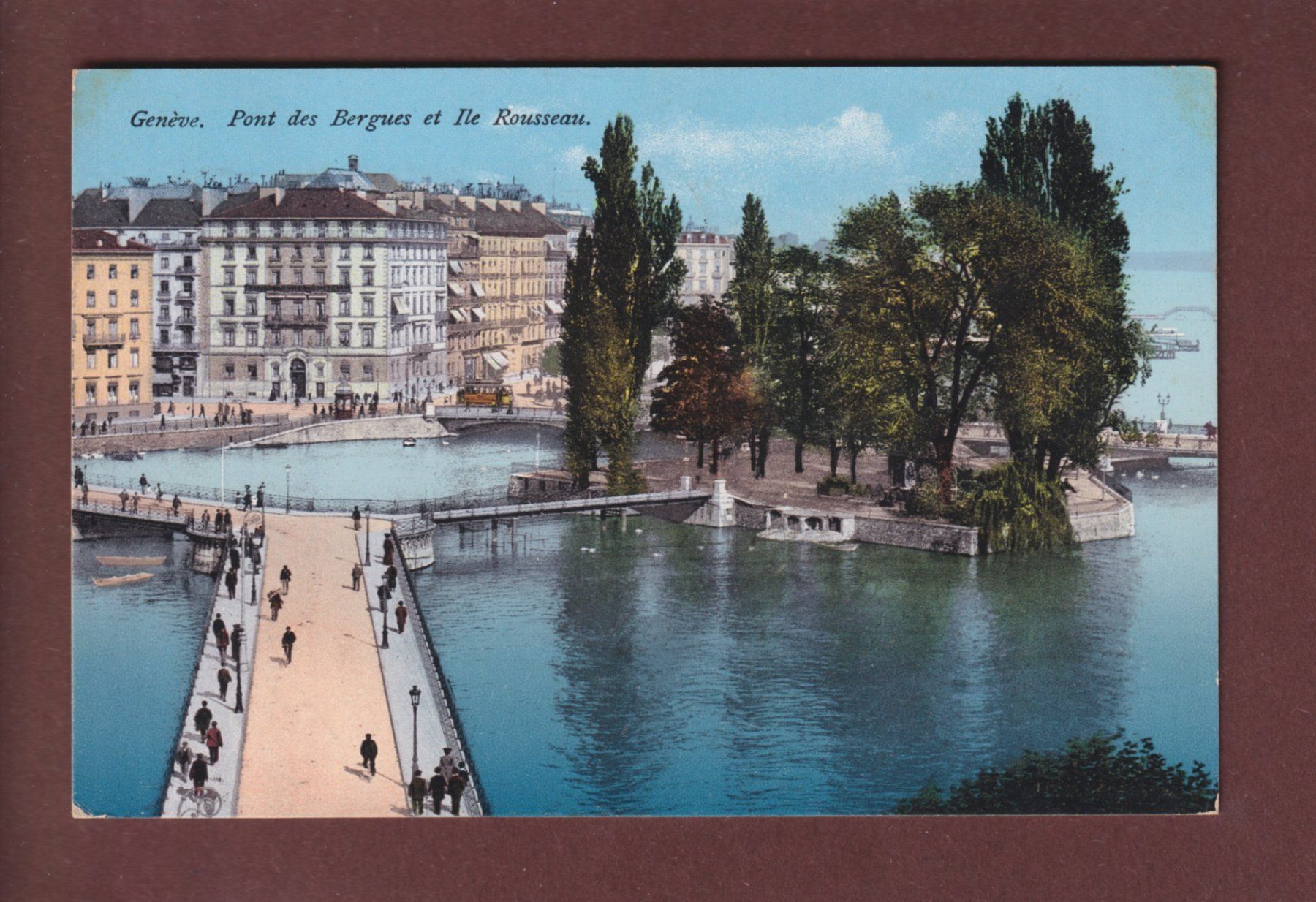 Cartoline postali: GENEVE - Pont des Bergues - 1914 – Usato da Pully venduto da nicecards