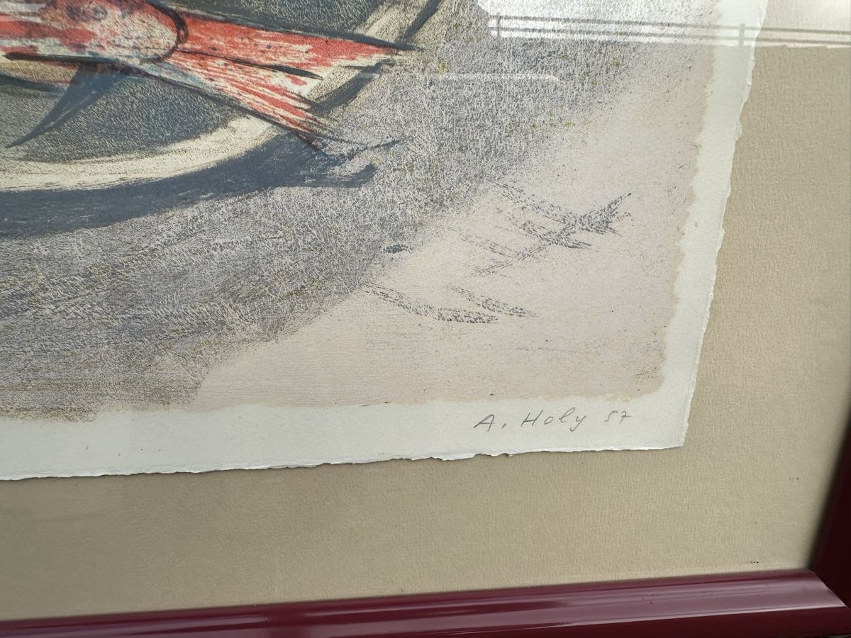 Grafica & Litografie: Lithographie A. Holy, poissons, encadrée – Usato da Lausanne venduto da artnouveau04 2