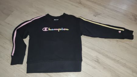 Champion Pullover Sweatshirt Gr. S (7/8 J.) schwarz Mädchen 
