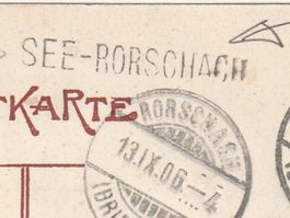 Stabstempel See-Rorschach auf Ak