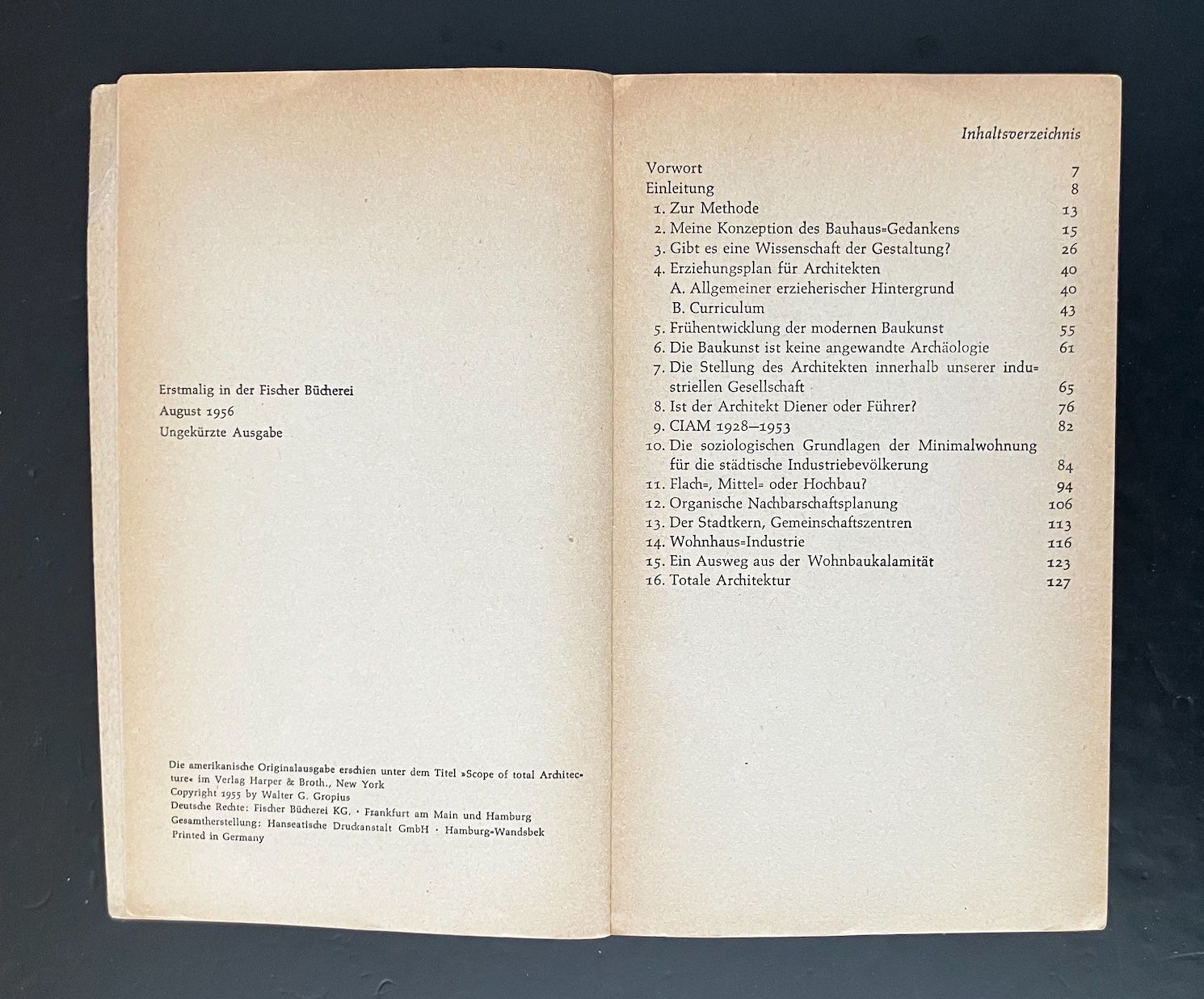 Libri: walter gropius . architektur . fischer . erstausgabe – Usato da Basel venduto da cosmos.books 1