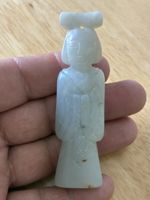 Chinese jade figure lady couleur naturel