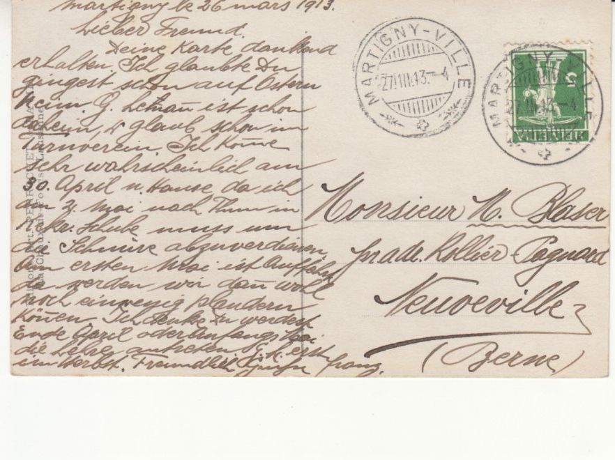 Cartoline postali: Batiaz 1913 – Usato da Bürglen TG venduto da StampGraf 1