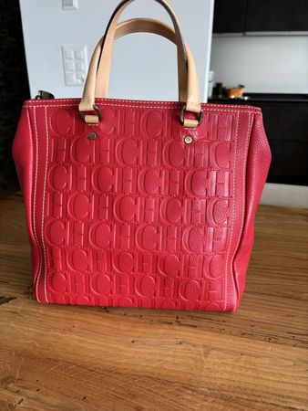 CAROLINA HERRERA - Sac Rouge Cuir - comme neuf!