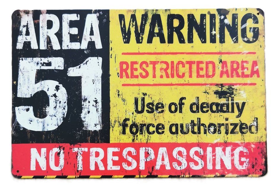 Schilder: AREA 51 - Blechschild  (neu/OVP) – Neu und originalverpackt aus Wilen b. Wollerau von morethanmusic