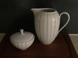 Porzellan Milchkännchen & Zuckerdose, Getreidedekor, Vintage
