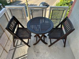 Gartenmöbel / Balkomöbel-Set (Tisch mit 2 Stühlen)