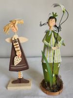 2er Set Deko Figuren Holz Engel & Blech Blumenfee
