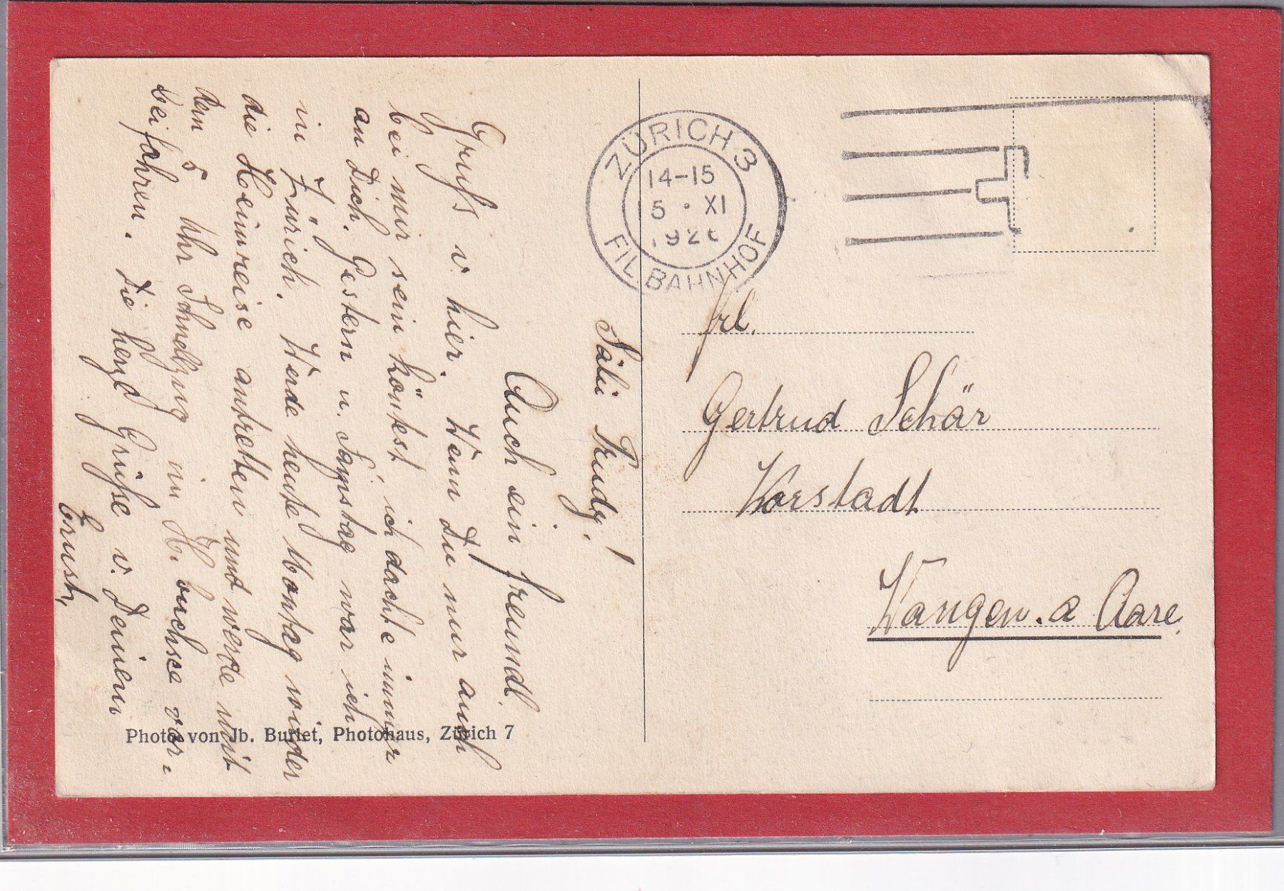 Cartoline postali: Wettswil - Schulhaus - 1926 – Usato da Orvin venduto da Pyaeschli 1