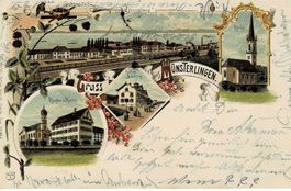 Gruss aus MÜNSTERLINGEN TG sehr schöne Litho gel. 1900!