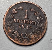 1 Kreuzer, 1849, Leopold Grossherzog von Baden, Rarität