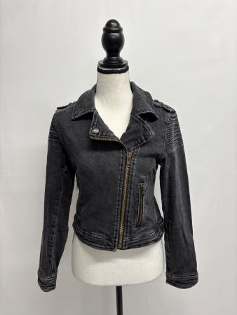 Nile Jeansjacke im Biker-Stil Gr. XS grau