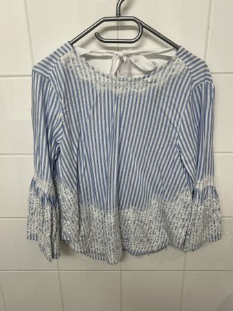 Bluse hellblau/weiss von ZARA