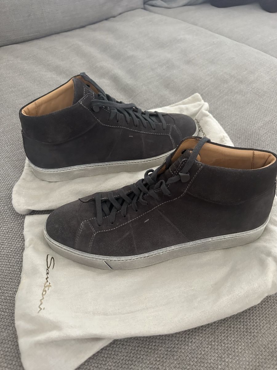 Santoni Scarpe da uomo: Santoni Wildleder Sneaker Hightop Gr. 10 – Nuovo e nell'imballaggio originale da Wollerau venduto da Finkenwurf
