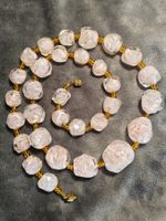 Vintage Murano Glaskette, Hellrosa/Goldig, ca 1960