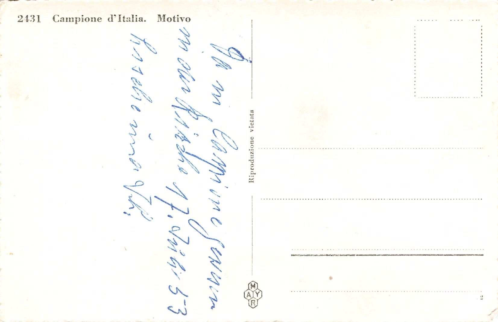 Cartes postales: Campione d'Italia – D'occasion à Biasca par Blenio71 1
