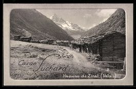 AK Zinal, Hameau, Ortspartie im Gebirge