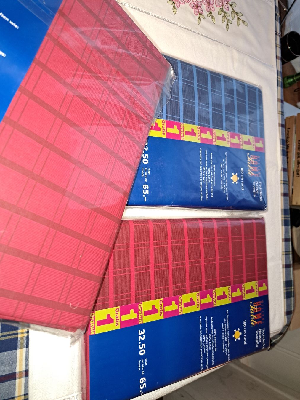 Sonstige Tischwäsche: Neue Tischdecken, 160 cm Durchmesser, – Neu und originalverpackt aus Kölliken von Upcycling-by-Mc-TAM 4