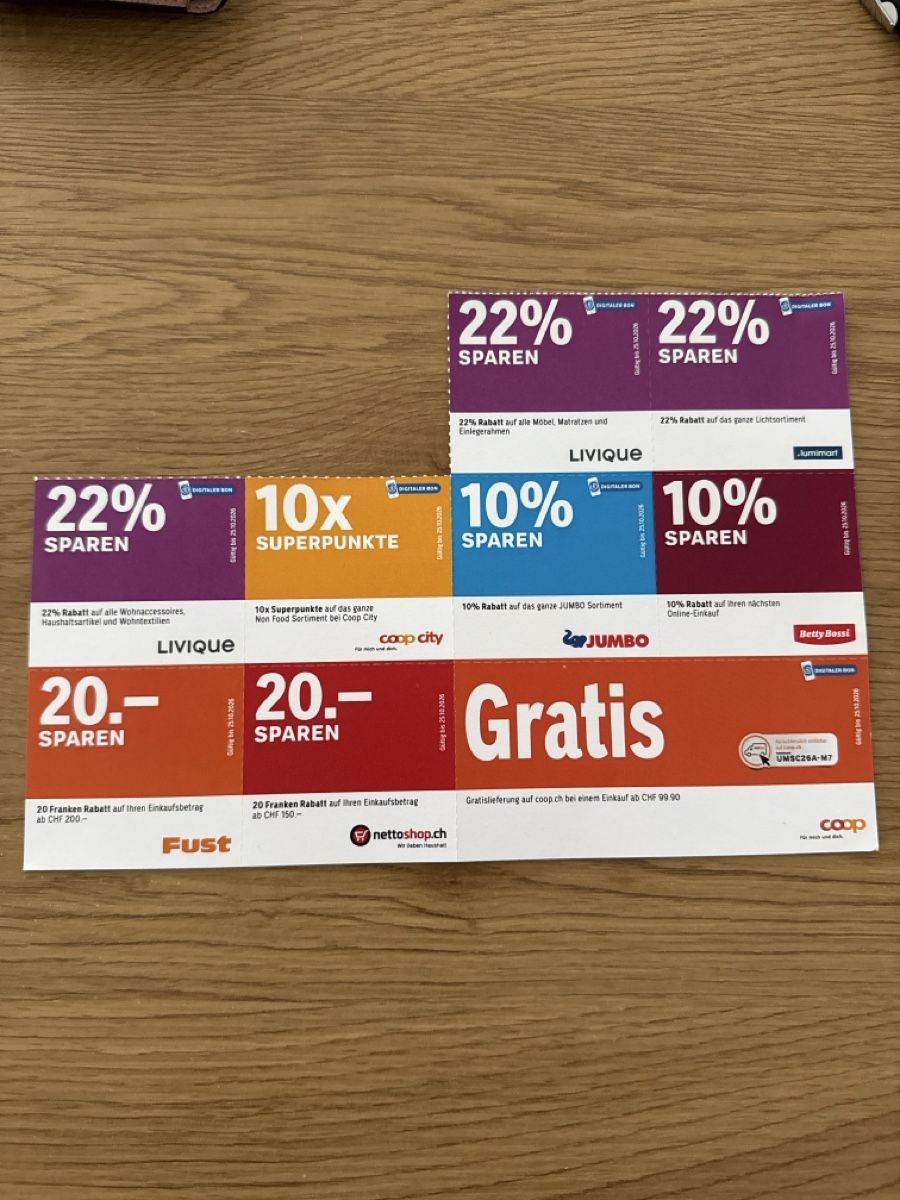 Gutscheine: Gutscheinheft Coop div. Rabatte – Neu und originalverpackt aus Gebenstorf von sdent