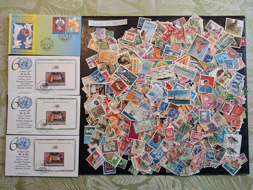 Alle Briefmarken: Ca 1000 Ausland-Briefmarken ab Uralt (1Y09) – Gebraucht aus Genolier von Antoine30