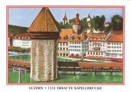 Luzern Kapellbrücke, alte Ansichtskarte