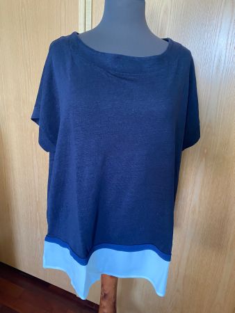 Leinen Sommer Shirt Navyblau