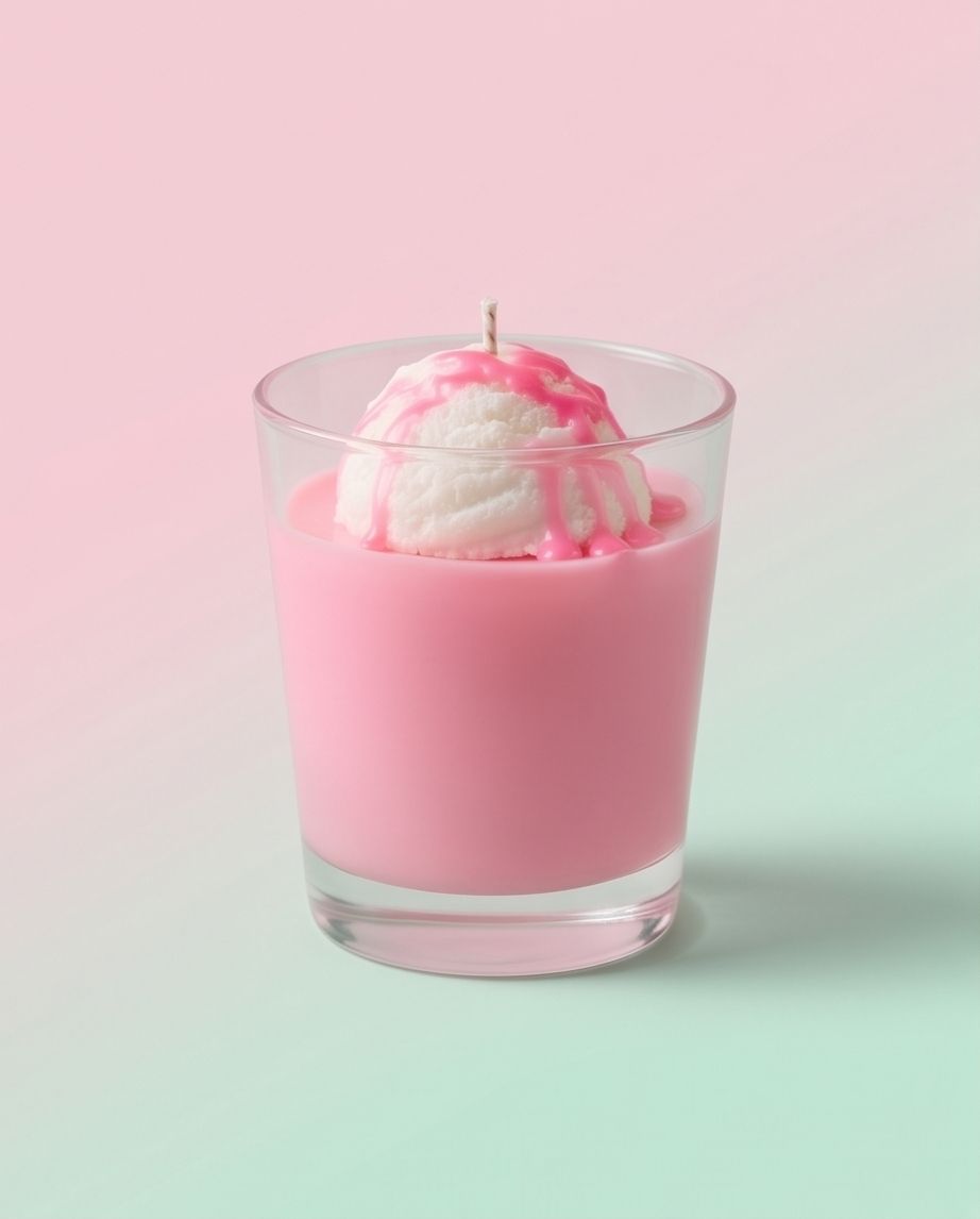 Kerzen: Kerze Eis Becher pink weiss 2er Set neu – Neu und originalverpackt aus Unterentfelden von Byhnluxury 2