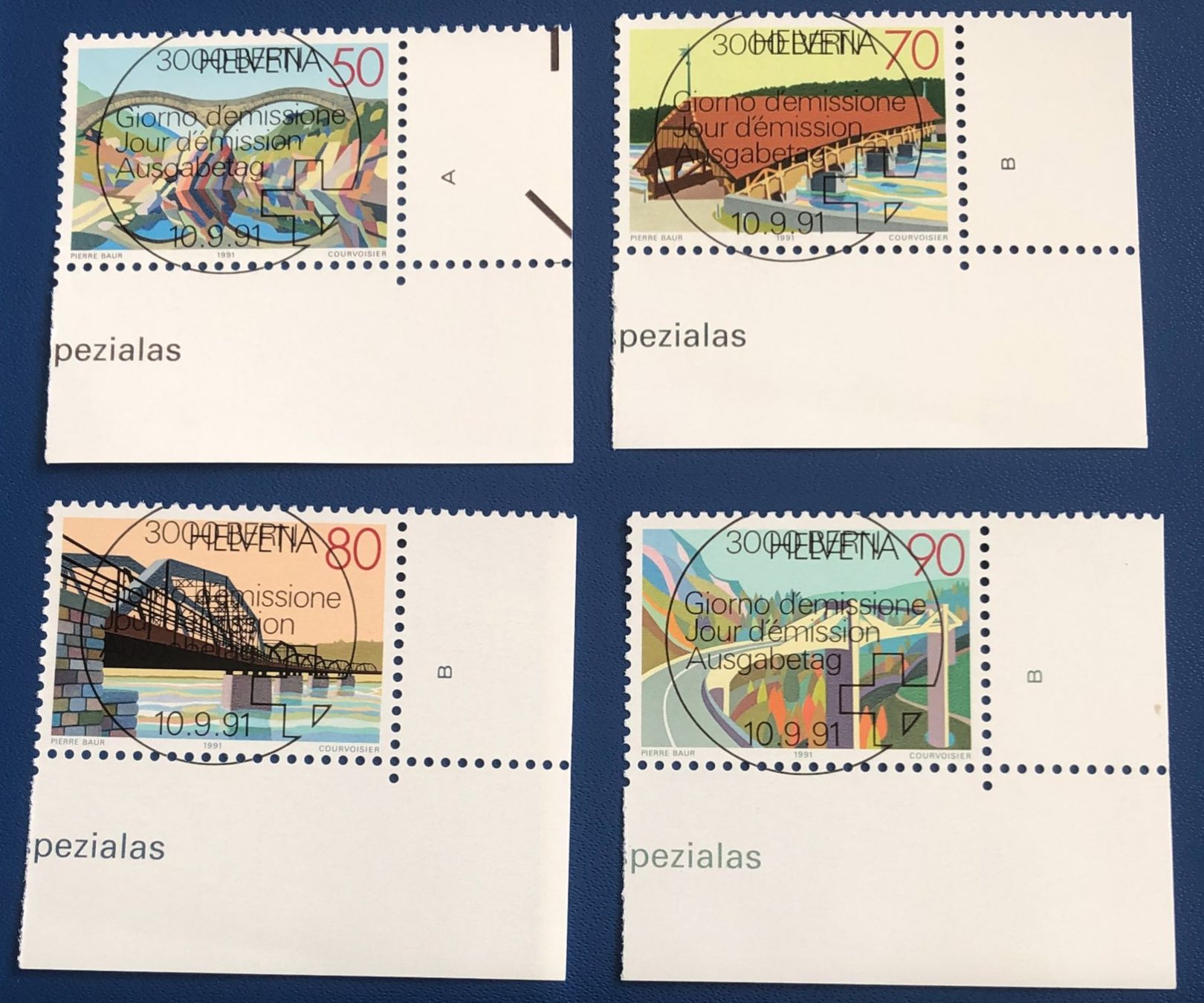 Tutti i francobolli: Sonderpostmarken III  mit ET Stempel Bern 1991 – Usato da Aarau venduto da Billa007
