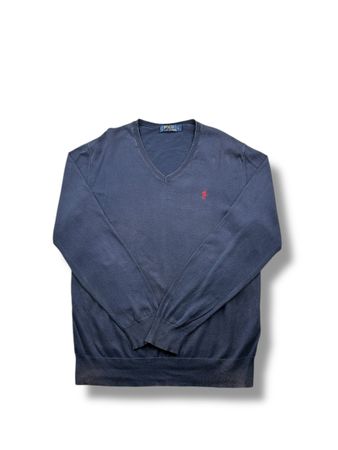 Pull col V Ralph Lauren Bleu marine - Taille L