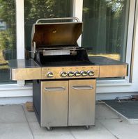 Master Grill Gasgrill mit Drehspiess und Seitenkocher