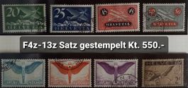 Fp6) F3z-13z, Flugpostmarken Satz gestempelt Kt. 550.-