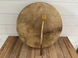 Tambour Chamanique Amérindien (Dakota US) en peau
