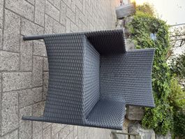 Gartenstuhl aus Rattan schwarz gebraucht guter Zustand