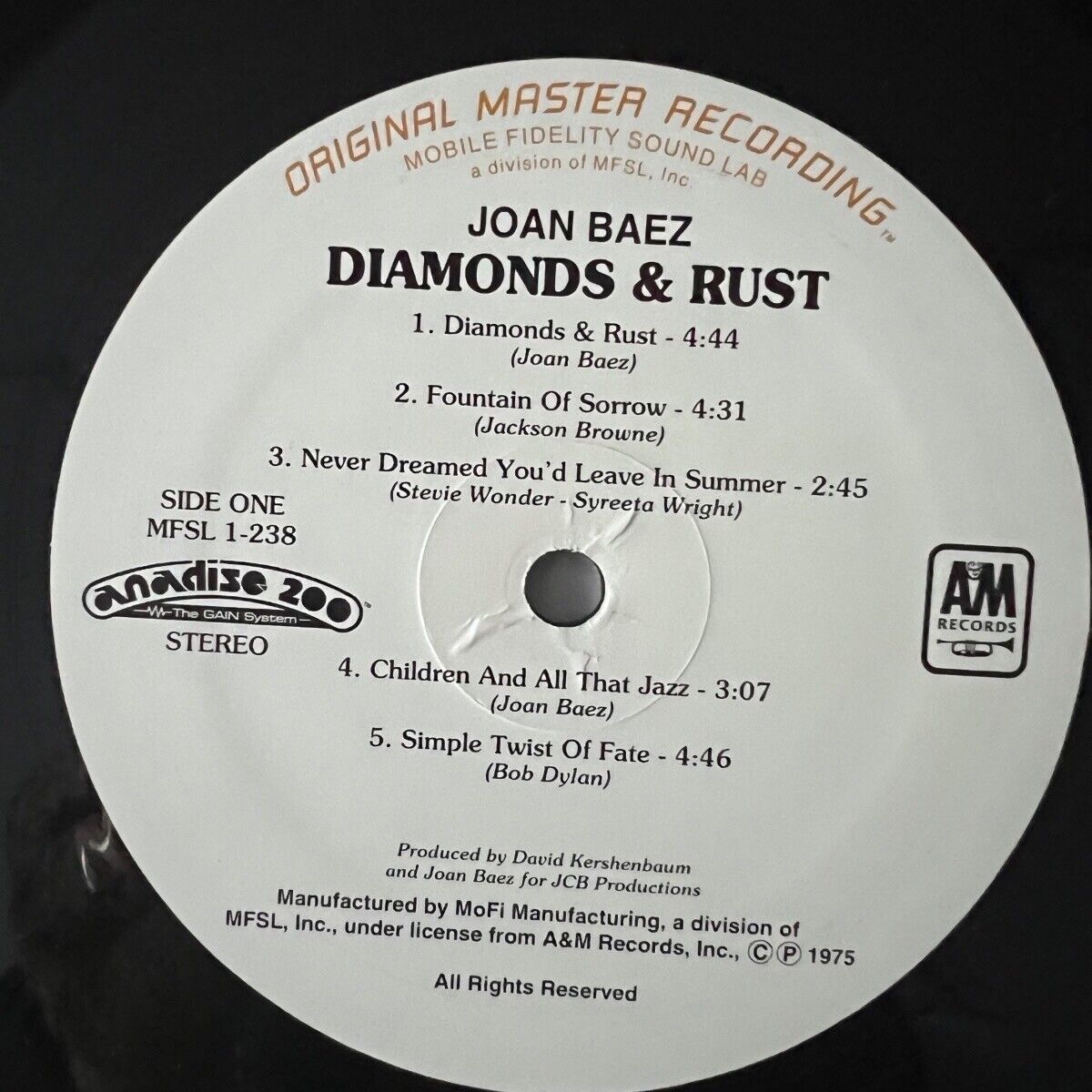Dischi in vinile: Joan Baez - Diamonds & Rust / Audiophile MFSL 1995 - TOP – Usato da Gais venduto da soundcave57 5