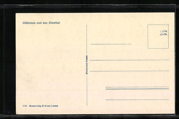 Cartoline postali: Göschenen, Ortsansicht und das Rienthal – Usato da Berlin venduto da bartko-reher 1