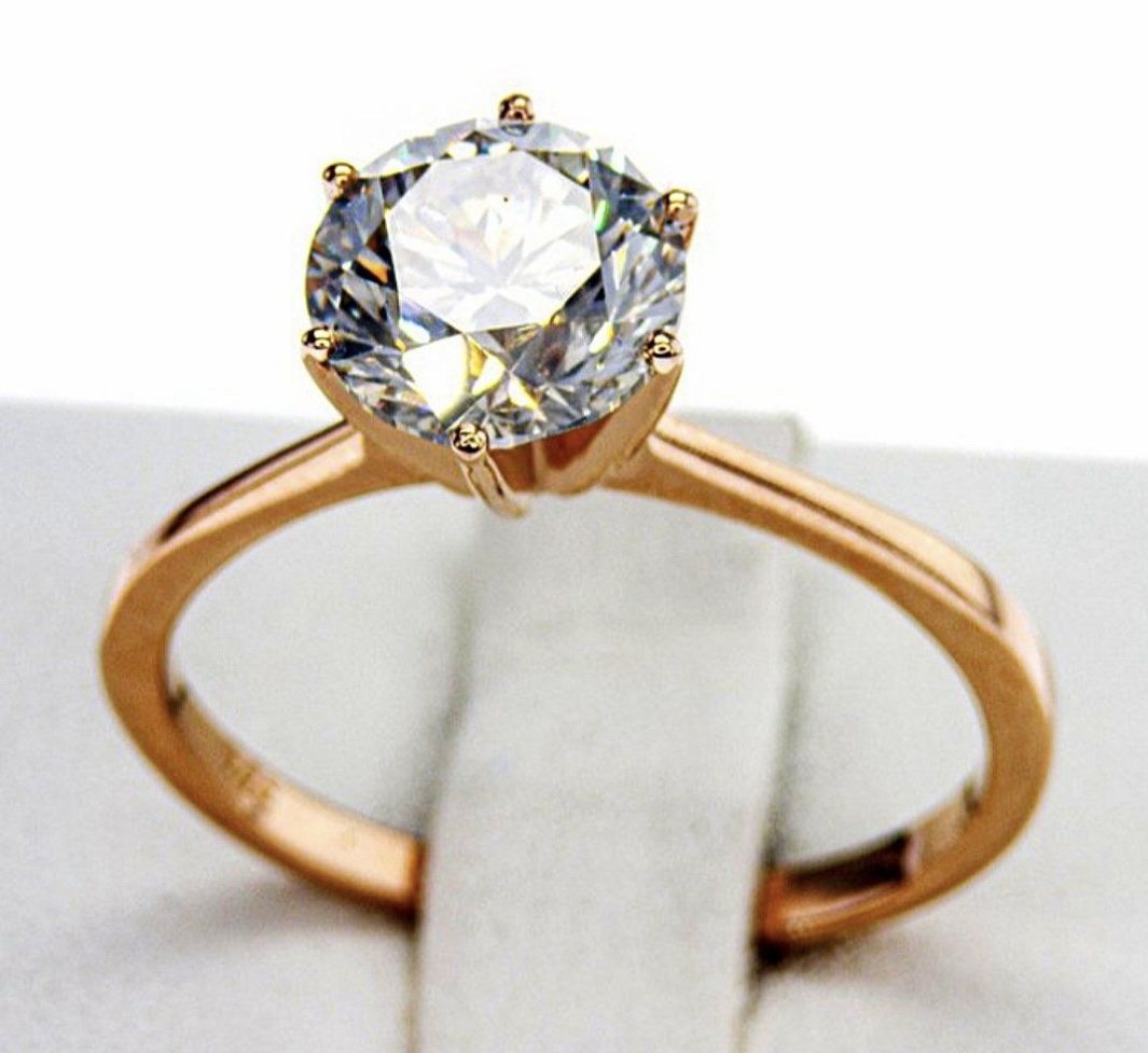 Ringe: Roségold Ring 18K 2.07 Karat Diamant Gr. 54 – Gebraucht aus Bern von
