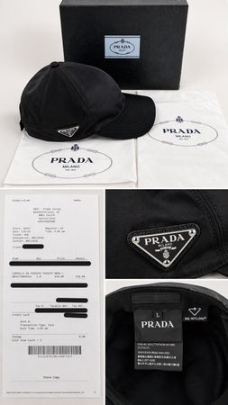 Original Prada Re-Nylon Baseballcap Schwarz Gr. L mit Box