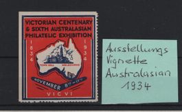 Ausstellungs Vignette Australasian 1934 Postfrisch Neu