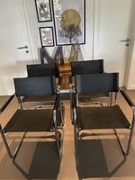4er Set Freischwinger Stühle – Bauhaus Stil Chrom / Schwarz