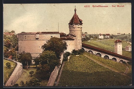 Cartes postales: AK Schaffhausen, Der Munot, 1909 – D'occasion à Berlin par bartko-reher