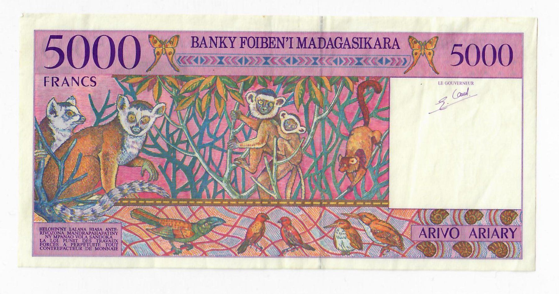Banconote: Banknote Madagaskar, 5000 Francs – Usato da Landquart venduto da balboajimmy 1