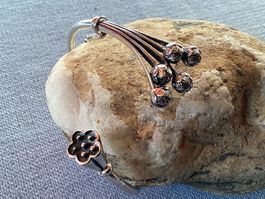 💐 Armband Armreif aus Silber mit Blumen 💐