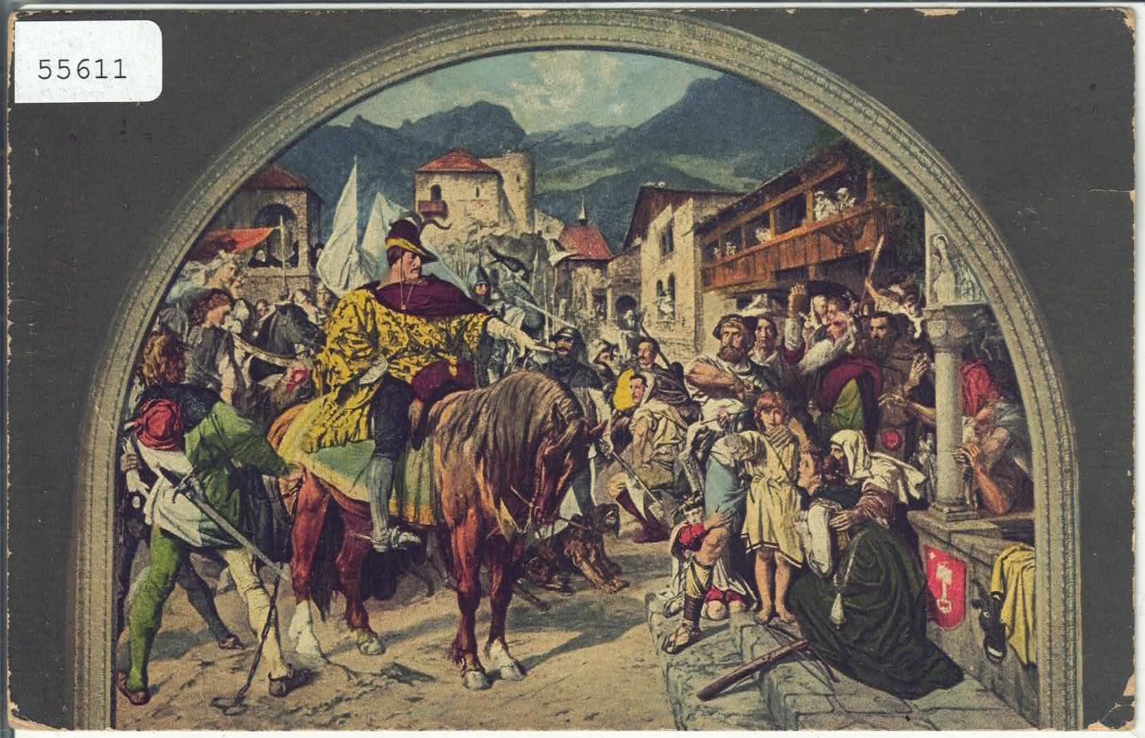 Cartoline postali: Tells Apfelschuss - Stückelberg - Litho – Usato da Ettingen venduto da Kartenplanet