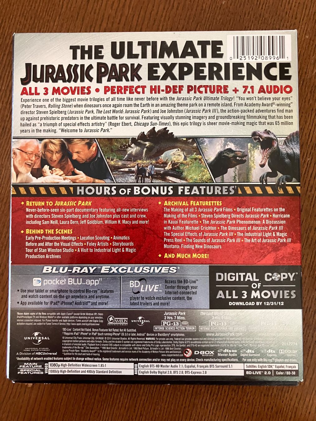 Tutti i DVDs: Jurassic Park Trilogie / Bluray / ENGLISCHE Version – Usato da Pully venduto da yan_w5mm 2